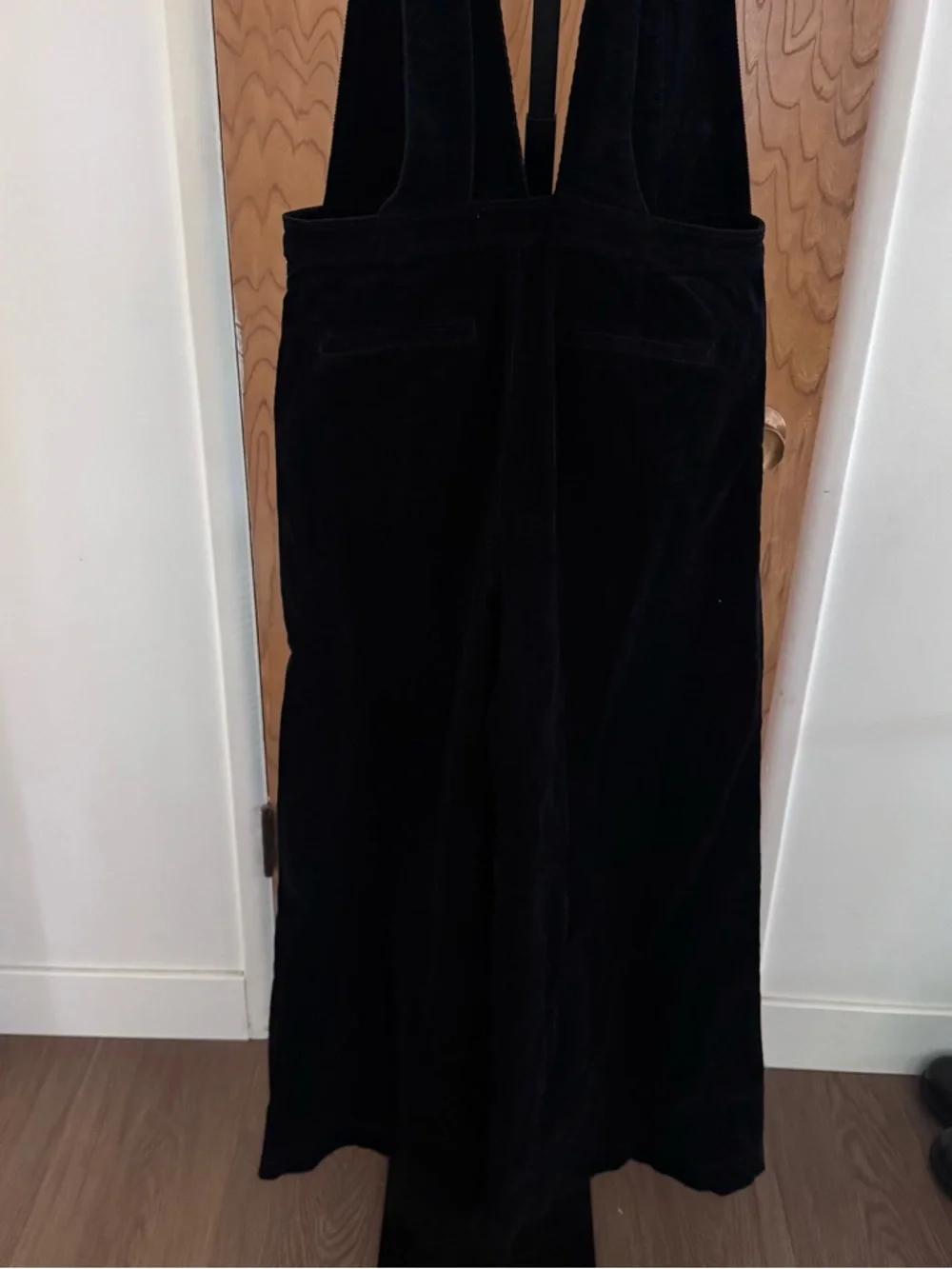 Free people Black corduroy overall with Button Front wide legs size 26